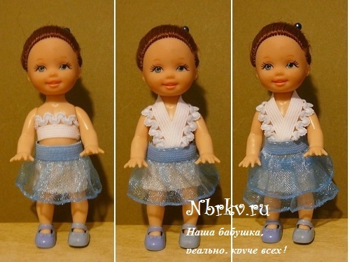 Одежда для куклы Келли из декоративных резинок